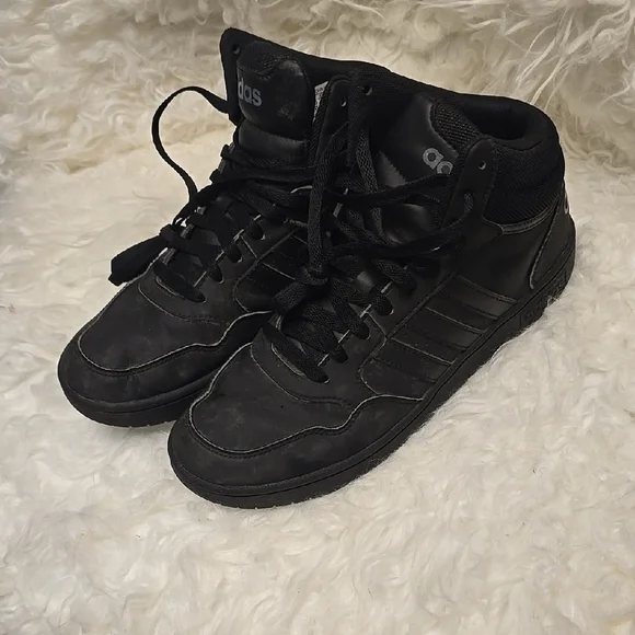Adidas Black High-Top Sneakers with Suede Finish - Picture 1 of 7